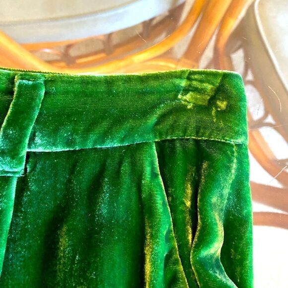 Reformation Velvet Wide Leg Pants trousers Size 2 Kelly Green Boho Luxe pockets - Picture 11 of 11